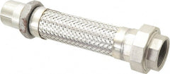 Made in USA - 12" OAL, 1-1/2" ID, 410 Max psi, Flexible Metal Hose Assembly - Apex Tool & Supply