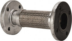 Made in USA - 12" OAL, 2-1/2" ID, Flexible Metal Hose Assembly - Apex Tool & Supply