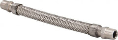 Made in USA - 12" OAL, 1/2" ID, 1,040 Max psi, Flexible Metal Hose Assembly - Apex Tool & Supply