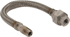 Made in USA - 12" OAL, 1/4" ID, 2,240 Max psi, Flexible Metal Hose Assembly - Apex Tool & Supply