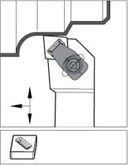 Kennametal - CCLN-MX, Right Hand Cut, 5° Lead Angle, 1" Shank Height x 1" Shank Width, Negative Rake Indexable Turning Toolholder - 6" OAL, CN..X45 Insert Compatibility, Series Top Notch - Apex Tool & Supply