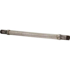 Made in USA - 18" OAL, 3/4" ID, 600 Max psi, Flexible Metal Hose Assembly - Apex Tool & Supply