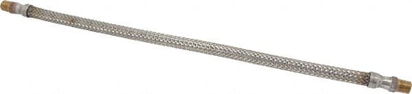 Made in USA - 18" OAL, 1/4" ID, 2,240 Max psi, Flexible Metal Hose Assembly - Apex Tool & Supply