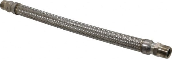 Made in USA - 18" OAL, 3/4" ID, 600 Max psi, Flexible Metal Hose Assembly - Apex Tool & Supply