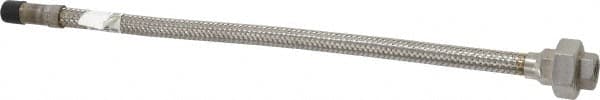 Made in USA - 18" OAL, 3/8" ID, 1,450 Max psi, Flexible Metal Hose Assembly - Apex Tool & Supply