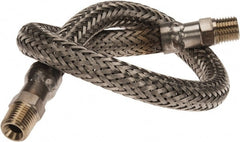 Made in USA - 18" OAL, 1/4" ID, 2,240 Max psi, Flexible Metal Hose Assembly - Apex Tool & Supply