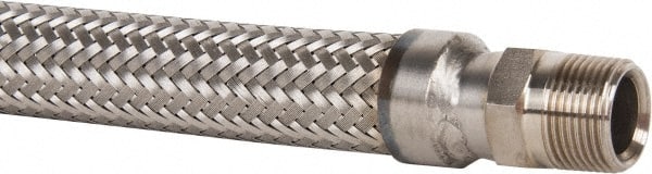 Made in USA - 24" OAL, 3/4" ID, 600 Max psi, Flexible Metal Hose Assembly - Apex Tool & Supply