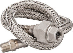 Made in USA - 24" OAL, 1/4" ID, 2,240 Max psi, Flexible Metal Hose Assembly - Apex Tool & Supply