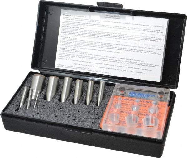 Precision Brand - 1/8 to 3/4 Inch Diameter Shim Punch and Die Set - 1/8, 3/16, 1/4, 5/16, 3/8, 7/16, 1/2, 5/8 and 3/4 Inch Diameter, 9 Piece - Apex Tool & Supply