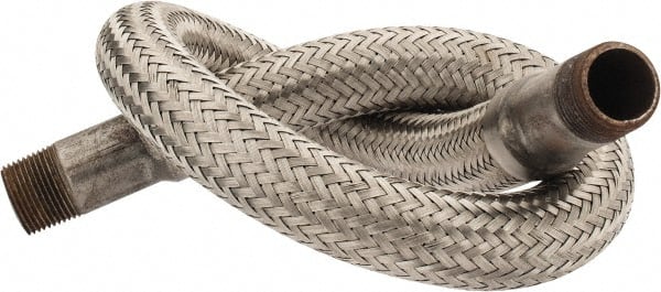 Made in USA - 30" OAL, 3/4" ID, 600 Max psi, Flexible Metal Hose Assembly - Apex Tool & Supply