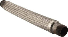 Made in USA - 30" OAL, 2-1/2" ID, Flexible Metal Hose Assembly - 2-1/2" Fitting, Carbon Steel Fitting, Stainless Steel Hose - Apex Tool & Supply