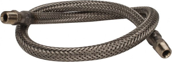 Made in USA - 30" OAL, 3/8" ID, 1,450 Max psi, Flexible Metal Hose Assembly - Apex Tool & Supply