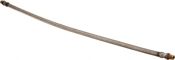 Made in USA - 30" OAL, 1/4" ID, 2,240 Max psi, Flexible Metal Hose Assembly - Apex Tool & Supply
