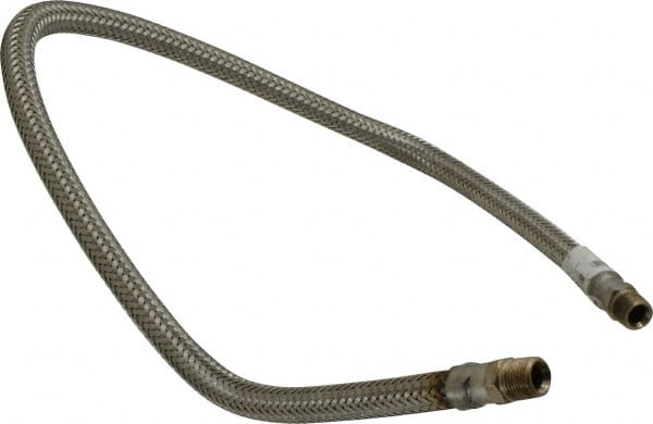 Made in USA - 36" OAL, 3/8" ID, 1,450 Max psi, Flexible Metal Hose Assembly - Apex Tool & Supply