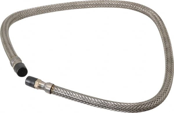 Made in USA - 36" OAL, 1/4" ID, 2,240 Max psi, Flexible Metal Hose Assembly - Apex Tool & Supply