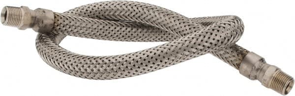 Made in USA - 36" OAL, 1/2" ID, 1,040 Max psi, Flexible Metal Hose Assembly - Apex Tool & Supply