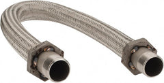 Made in USA - 36" OAL, 1-1/4" ID, 450 Max psi, Flexible Metal Hose Assembly - Apex Tool & Supply