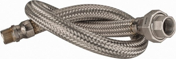 Made in USA - 36" OAL, 3/4" ID, 600 Max psi, Flexible Metal Hose Assembly - Apex Tool & Supply