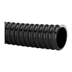 Made in USA - 1-1/2" ID, 28 Hg Vac Rating, 75 psi, PVC Vacuum & Duct Hose - 100' Long, Black, 4" Bend Radius, -10°F Min - Apex Tool & Supply