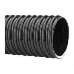 Made in USA - 3" ID, 28 Hg Vac Rating, 50 psi, PVC Vacuum & Duct Hose - 100' Long, Black, 8" Bend Radius, -10°F Min - Apex Tool & Supply