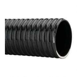 Made in USA - 4" ID, 28 Hg Vac Rating, 40 psi, PVC Vacuum & Duct Hose - 100' Long, Black, 10" Bend Radius, -10°F Min - Apex Tool & Supply