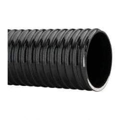 Made in USA - 4" ID, 28 Hg Vac Rating, 40 psi, PVC Vacuum & Duct Hose - 100' Long, Black, 10" Bend Radius, -10°F Min - Apex Tool & Supply