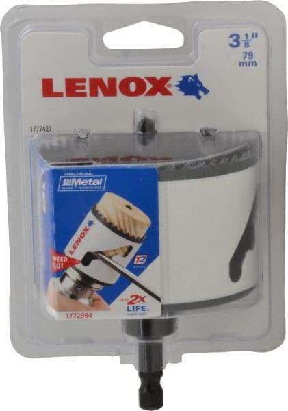 Lenox - 3-1/8" Diam, 1-1/2" Cutting Depth, Hole Saw - Bi-Metal Saw, Toothed Edge - Apex Tool & Supply