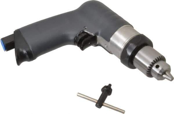 Ingersoll-Rand - 1/4" Keyed Chuck - Pistol Grip Handle, 3,000 RPM, 17 CFM, 0.4 hp, 90 psi - Apex Tool & Supply