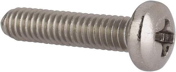 Value Collection - #8-32 UNC, 3/4" Length Under Head Phillips Drive Machine Screw - Pan Head, Grade 316 Stainless Steel, Uncoated, Without Washer - Apex Tool & Supply