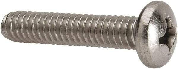 Value Collection - 1/4-20 UNC, 1-1/4" Length Under Head Phillips Drive Machine Screw - Pan Head, Grade 316 Stainless Steel, Uncoated, Without Washer - Apex Tool & Supply