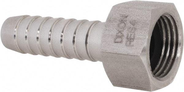 Dixon Valve & Coupling - 1/2" Stainless Steel Suction Female Coupling withNut - Short Shank - Apex Tool & Supply