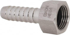 Dixon Valve & Coupling - 1/2" Stainless Steel Suction Female Coupling withNut - Short Shank - Apex Tool & Supply