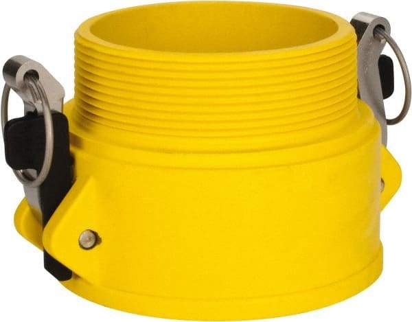 NewAge Industries - 4" Nylon Cam & Groove Suction & Discharge Hose Female Coupler Male NPT Thread - Part B, 4" Thread, 75 Max psi - Apex Tool & Supply