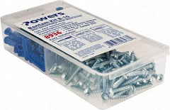 Powers Fasteners - #10 x 1 Screw, 1" Long, 7/8" Thick, Plug Drywall & Hollow Wall Anchor - 1/4" Drill, Plastic, Use in Concrete, & Masonry & Wallboard - Apex Tool & Supply