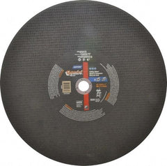 Norton - 16" Aluminum Oxide Cutoff Wheel - 5/32" Thick, 1" Arbor, 3,820 Max RPM, Use with Stationary Tools - Apex Tool & Supply