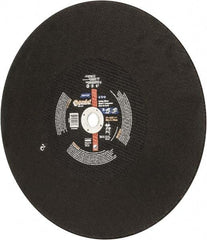 Norton - 18" Aluminum Oxide Cutoff Wheel - 5/32" Thick, 1" Arbor, 3,015 Max RPM, Use with Stationary Tools - Apex Tool & Supply