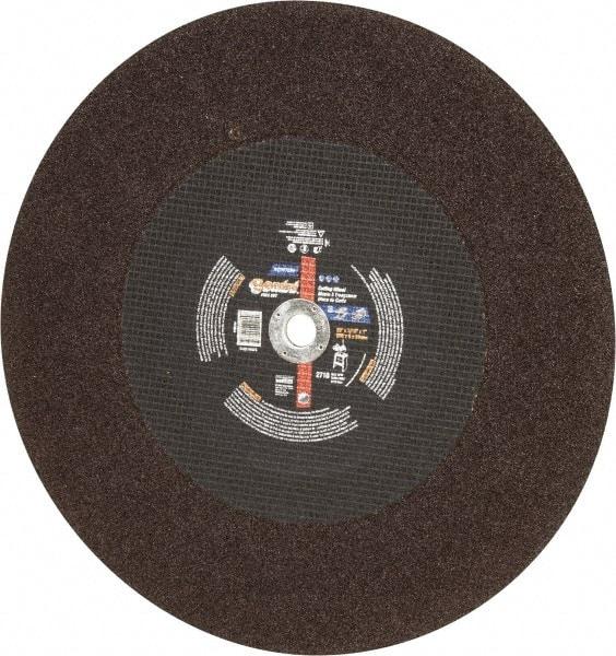 Norton - 20" Aluminum Oxide Cutoff Wheel - 3/16" Thick, 1" Arbor, 2,710 Max RPM, Use with Stationary Tools - Apex Tool & Supply