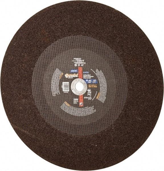 Norton - 20" Aluminum Oxide Cutoff Wheel - 3/16" Thick, 1" Arbor, 2,710 Max RPM, Use with Stationary Tools - Apex Tool & Supply