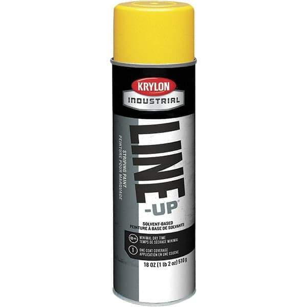 Krylon - 18 fl oz Yellow Striping Paint - 234 to 332 Sq Ft/Gal Coverage, Solvent-Based Formula - Apex Tool & Supply