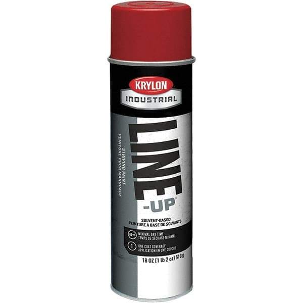 Krylon - 18 fl oz Red Striping Paint - 234 to 332 Sq Ft/Gal Coverage, Solvent-Based Formula - Apex Tool & Supply