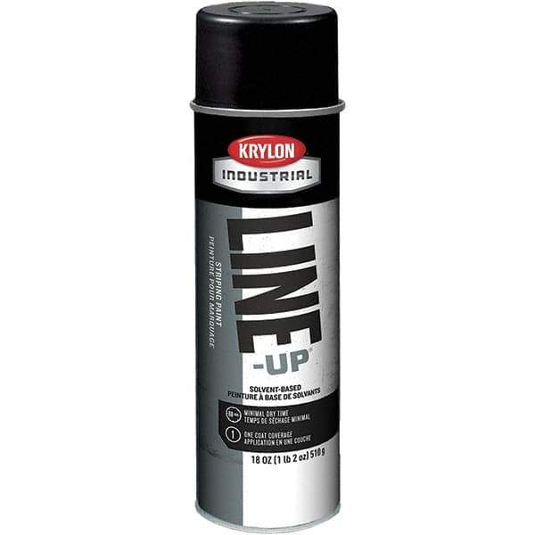 Krylon - 18 fl oz Black Striping Paint - 234 to 332 Sq Ft/Gal Coverage, Solvent-Based Formula - Apex Tool & Supply