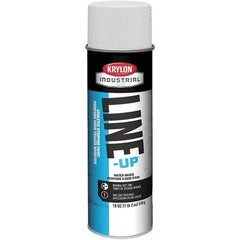 Krylon - 18 fl oz White Striping Paint - 234 to 332 Sq Ft/Gal Coverage, Water-Based Formula - Apex Tool & Supply