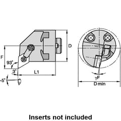 Kennametal - Right Hand Cut, 33.02mm Min Bore Diam, Size H16 Modular Boring Cutting Unit Head - Through Coolant, Compatible with DN.. - Apex Tool & Supply