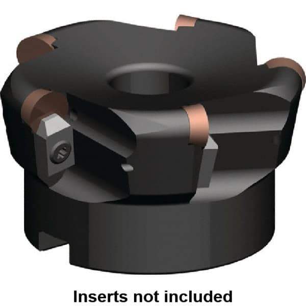 Kennametal - 2-1/2" Cut Diam, 0.249" Max Depth, 3/4" Arbor Hole, 4 Inserts, RP.. 43.. Insert Style, Indexable Copy Face Mill - 14,500 Max RPM, 2" High, Series KSSR-RPGN - Apex Tool & Supply