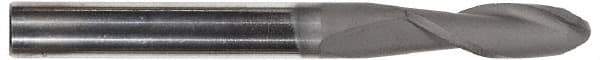 Hertel - 3/4" Diam, 1" LOC, 4 Flute Solid Carbide Ball End Mill - TiCN Finish, Single End, 3" OAL, 3/4" Shank Diam - Apex Tool & Supply