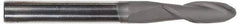 Hertel - 3/4" Diam, 1" LOC, 4 Flute Solid Carbide Ball End Mill - TiCN Finish, Single End, 3" OAL, 3/4" Shank Diam - Apex Tool & Supply