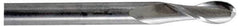 Hertel - 1/2" Diam, 2" LOC, 2 Flute Solid Carbide Ball End Mill - Uncoated, Single End, 4" OAL, 1/2" Shank Diam - Apex Tool & Supply
