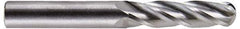 Hertel - 7/16" Diam, 3" LOC, 4 Flute Solid Carbide Ball End Mill - Uncoated, Single End, 6" OAL, 7/16" Shank Diam - Apex Tool & Supply