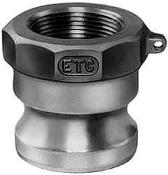 EVER-TITE Coupling Products - 6" Brass Cam & Groove Suction & Discharge Hose Male Adapter Female NPT Thread - Part A, 6" Thread, 75 Max psi - Apex Tool & Supply
