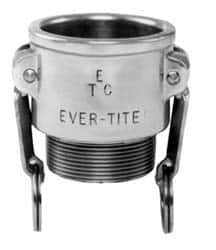 EVER-TITE Coupling Products - 3/4" Aluminum Cam & Groove Suction & Discharge Hose Female Coupler Male NPT Thread - Part B, 3/4" Thread, 250 Max psi - Apex Tool & Supply